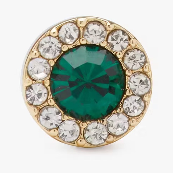 NWT Kate Spade You're A Gem Pave Halo Studs in Emerald - Picture 5 of 8